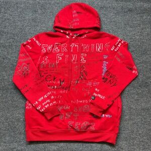 Bleecker & Mercer Everythings Fine Graphic Graffiti Hoodie Mens Medium Pullover